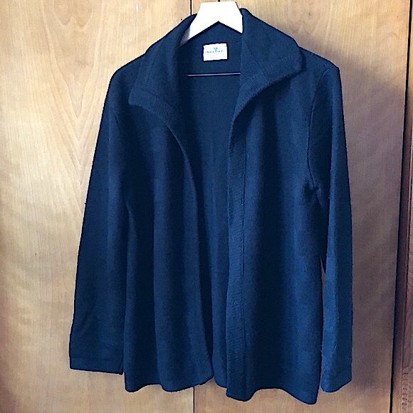 Vintage Black Sweater Open Front Cardigan SweeTree XL - Picture 5 of 5